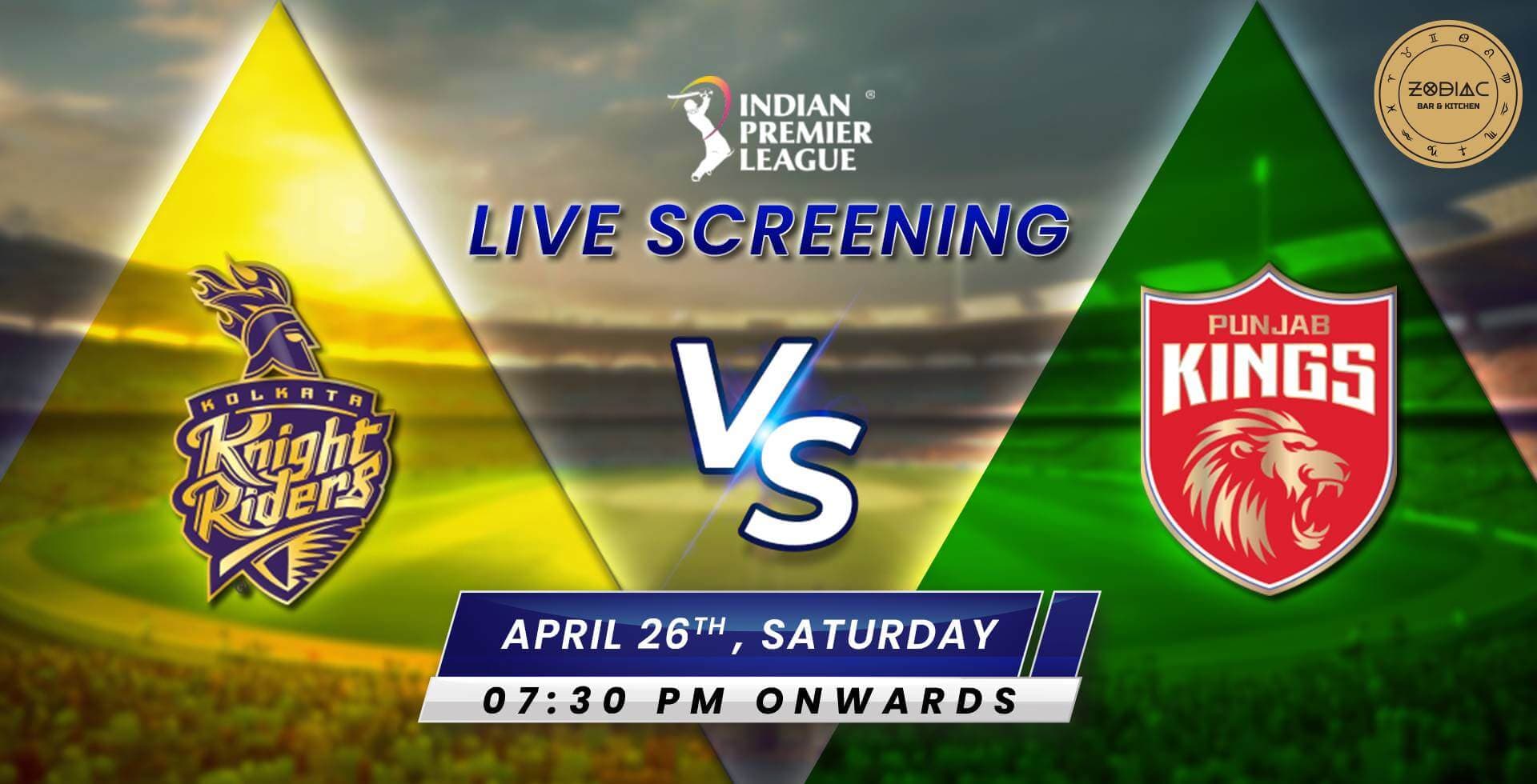 KKR Vs PSK | IPL Live Screening 