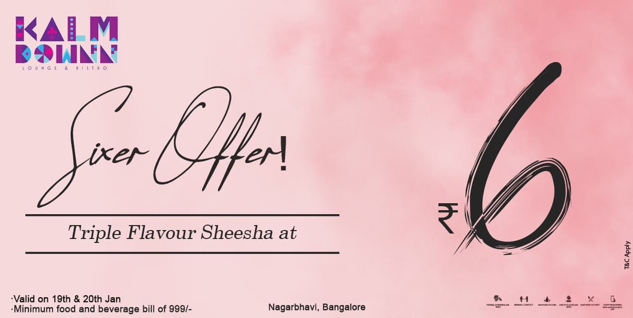 Happy Hours Triple Flavour Sheesha At Rupees 6 only