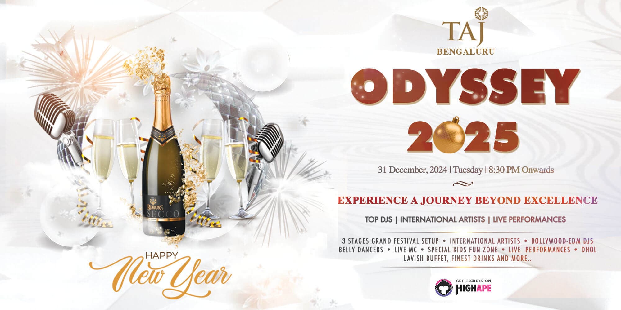 TAJ Odyssey 2025 - Bangalore's Biggest International New Year Celebration 2025