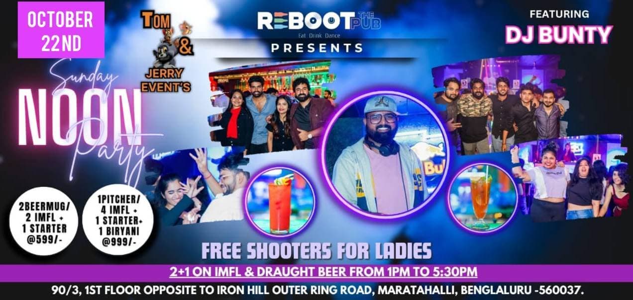 Sunday Noon Party | Happy Hour Prices 