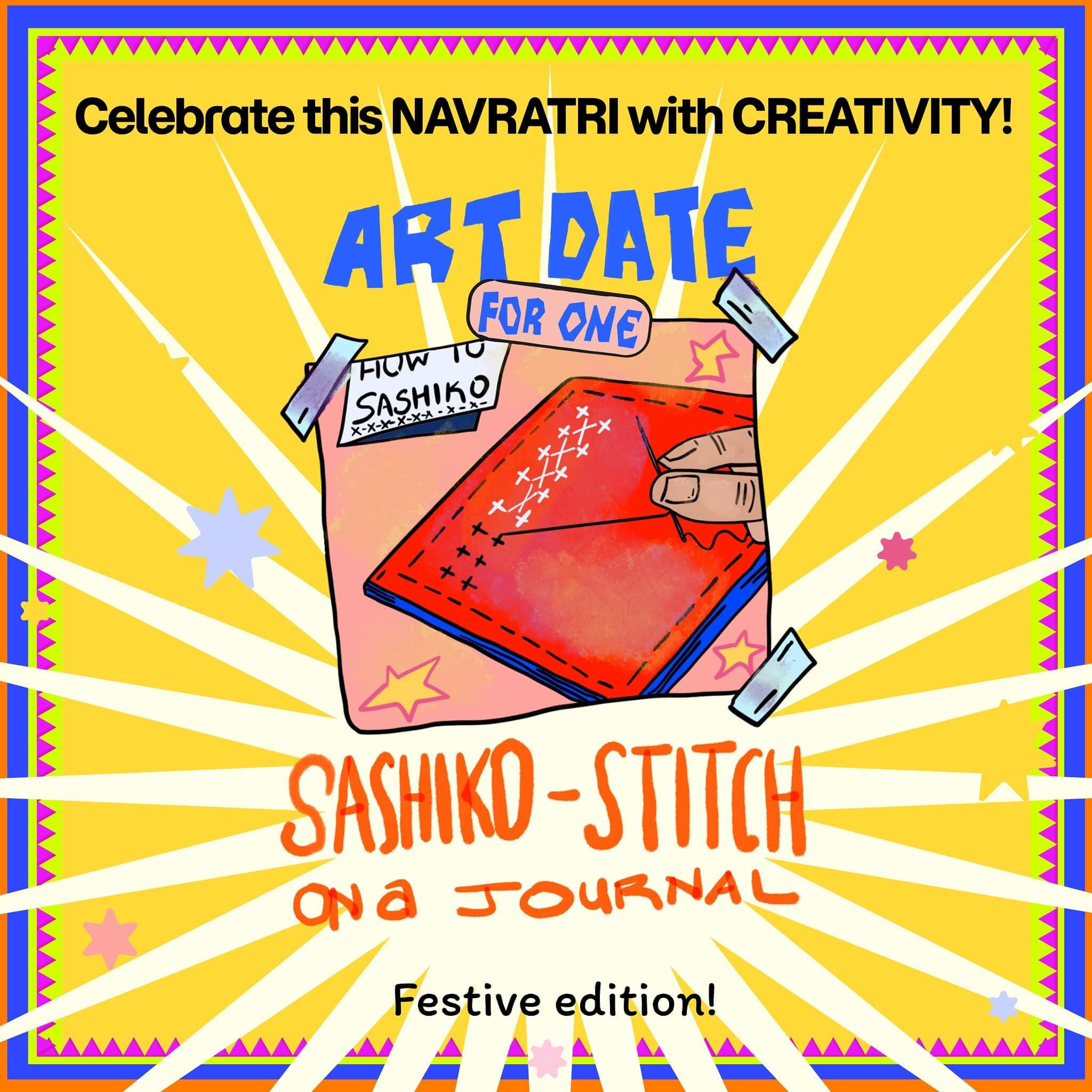 Sashiko Stitch Journal - Navratri Artsy workshop